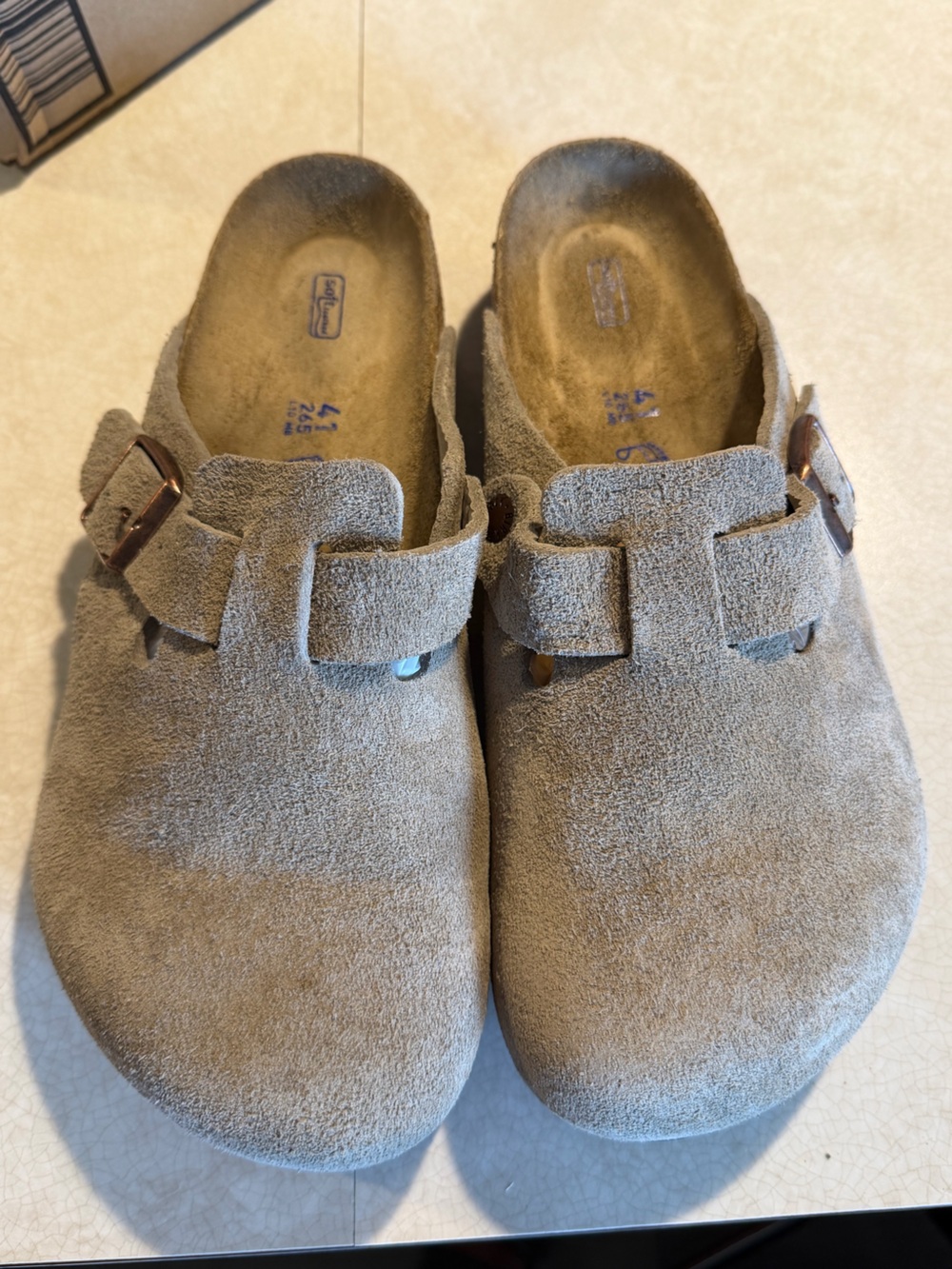 Birkenstock Boston Women’s Suede Clog Taupe Soft Footbed 41 10